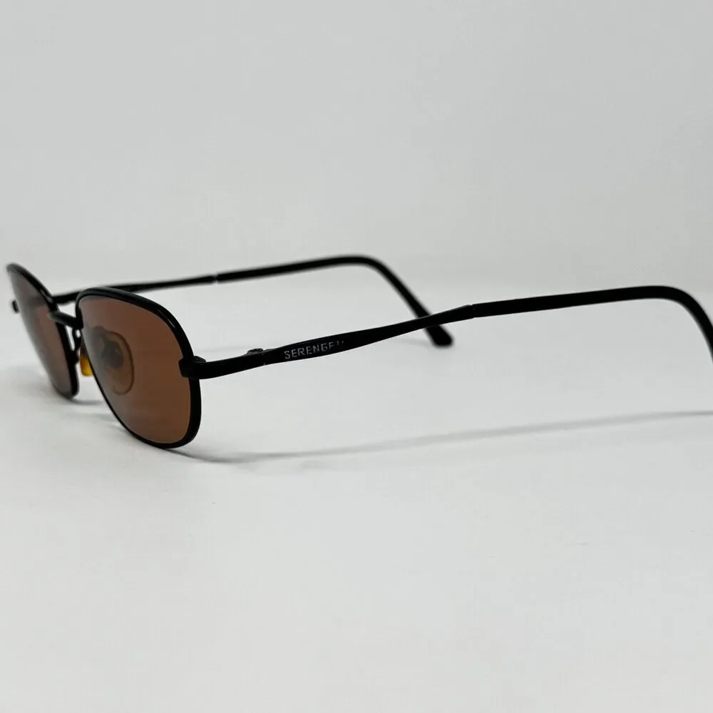 Serengeti 6470 Tradewind Black Drivers Sunglasses Brown Lenses 47-18-145 Vintage